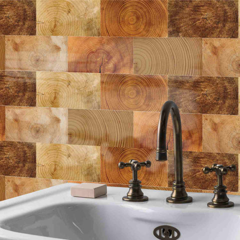 Effect Stick on Tiles for Bathroom Walls, Kitchen Backsplash, and Easy Home Renovation