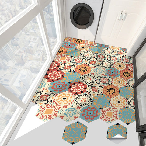 Geometric tiles integrating oriental culture: full of artistic sense