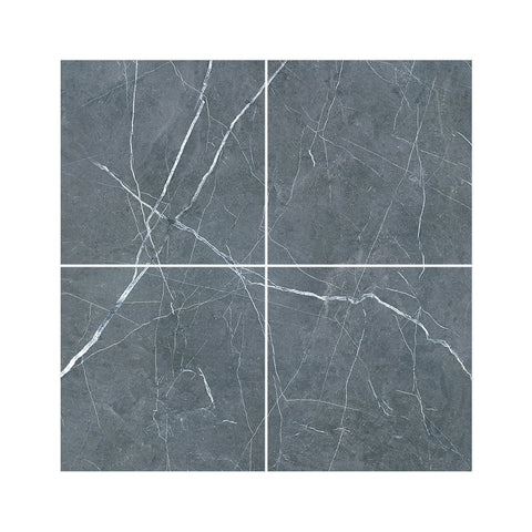 Gray Brown peel and stick marble floor tile Mirror Like Subdued Luxury Easy Installation