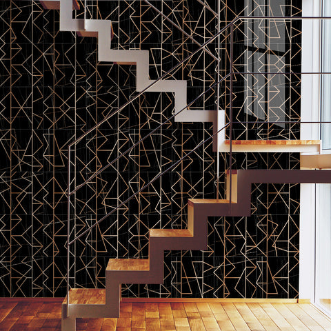 Mysterious black and gold tone: the luxurious charm of tile stickers