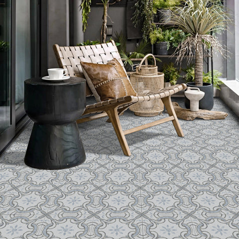 Blue gray retro, encounter the beauty of Scandinavian art flooring