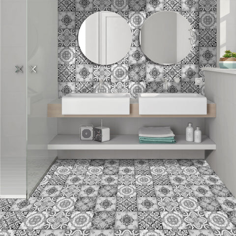 Retro black and white: the eternal classic of tile stickers