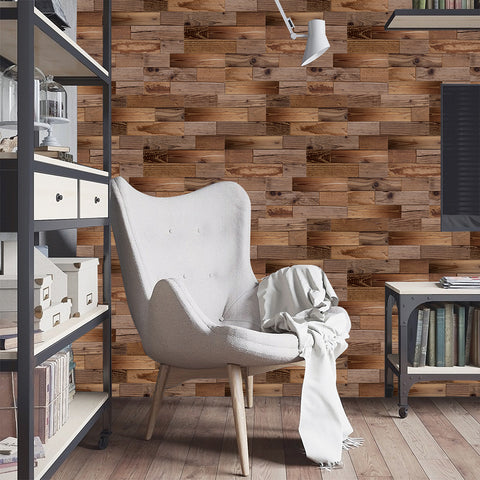 Sand Brown Rustic Wood Wallpaper