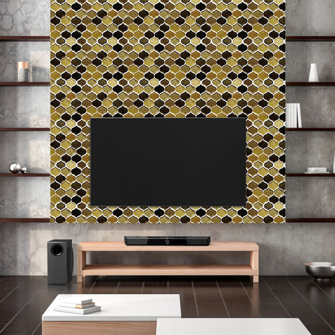 Black and Gold Stone Texture Wallpaper Tiles Stickers Peel and Stick