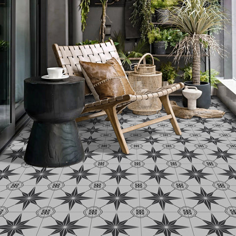 Gray and White Creative Thickened Frosted Floor Sticker