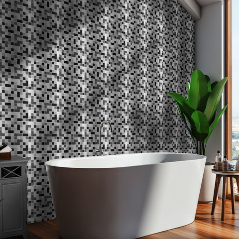 Silver-gray matrix: modern urban tile sticker