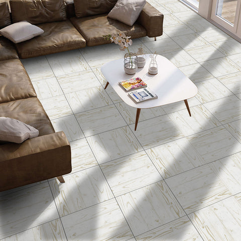 Durable Grey and White Ceramic Wood Flooring