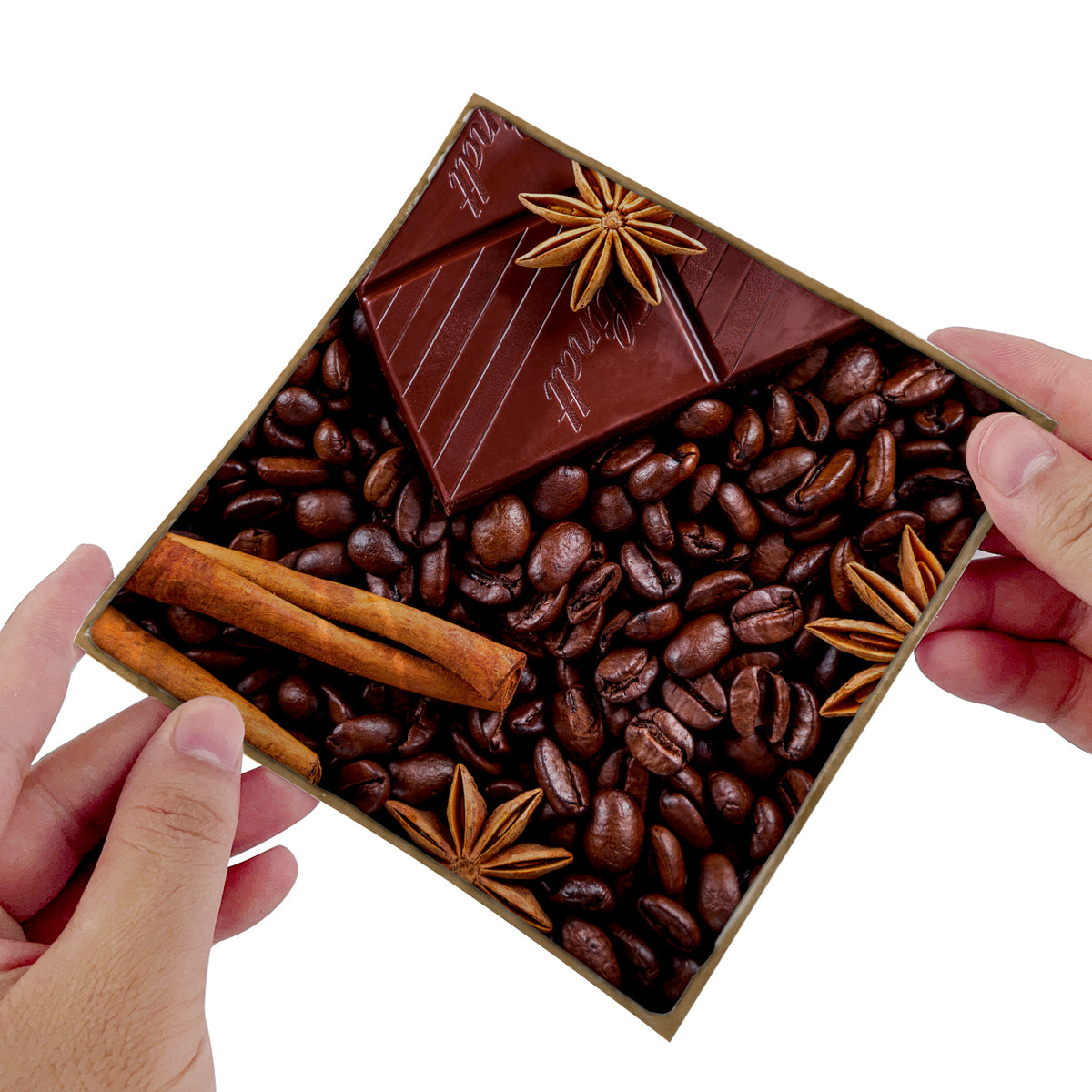 Dark Coffee Vintage Square Nature Tile Stickers 10PCS