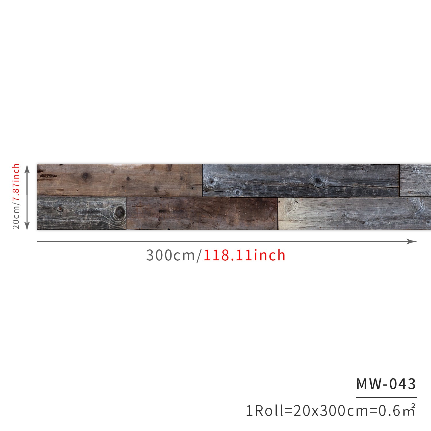 Grey Wallpaper Wallpaper That Looks Like Wood Size-8"×118" 20cm×300cm