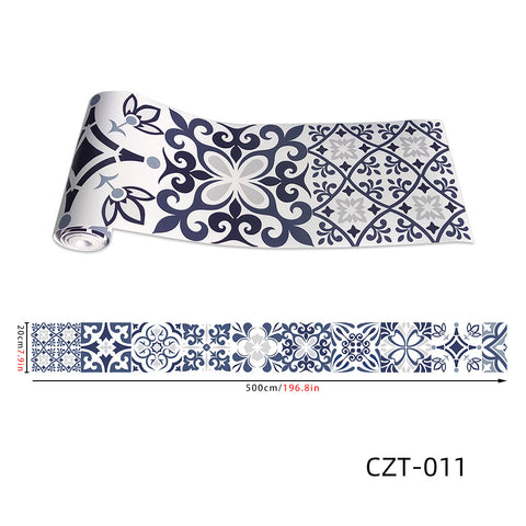 Elegant blue and white - European retro tile stickers