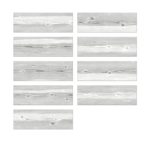 Matte White Wood Wallpaper 9pcs