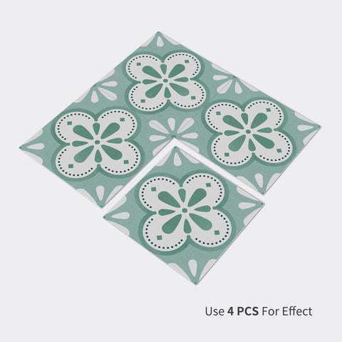 Fresh green, small flowers bloom art flooring