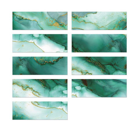 Turquoise Ocean Marble Self-Adhesive Wall Tiles for Kitchen and Home Decor