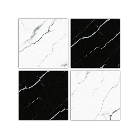 White Marble Texture Floor Stickers Peel and Stick Tile Easy to Apply Minimalist