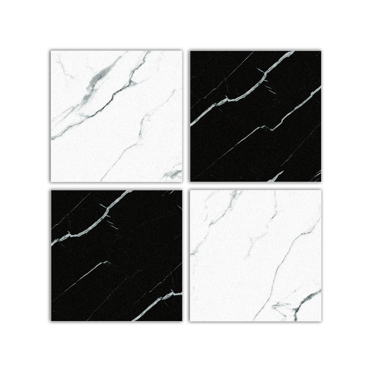 Black and White Marble Texture Floor Stickers Easy to Apply Minimalist Waterproof Peel and Stick