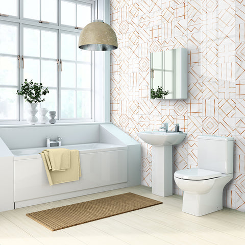 Modern gold and white: the stylish simplicity of tile stickers