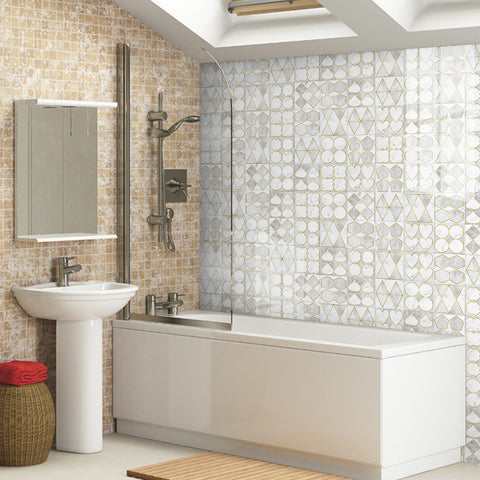 The golden and white tone of the tile sticker is noble and elegant