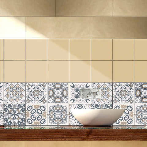 Light gray-brown tone: the retro elegance of tile stickers