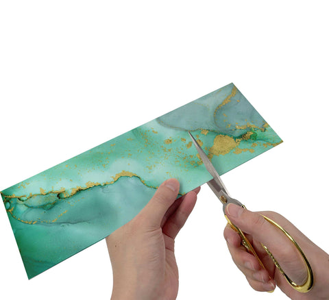 Turquoise Ocean Marble Self-Adhesive Wall Tiles for Kitchen and Home Decor