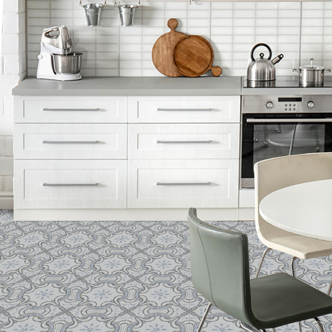 Blue gray retro, encounter the beauty of Scandinavian art flooring