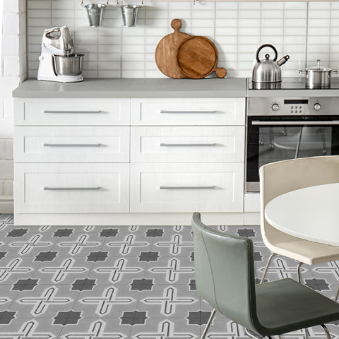 The perfect blend of art and practicality - Scandinavian style grey and white thickened frosted floor stickers