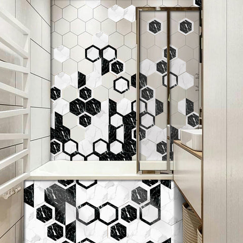 Hexagonal tiles: simplicity and nature dance together, full of modern atmosphere