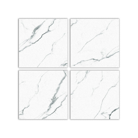 Black and White Marble Texture Floor Stickers Easy to Apply Minimalist Waterproof Peel and Stick