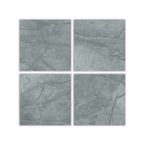 Dark Green Floor Stickers Painting Marble Texture Peel and Stick Waterproof Easy to Apply 5pcs