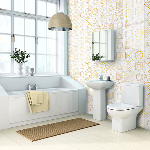 Luxury gold and white tone: the noble elegance of tile stickers