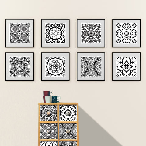 Classic black and white: the eternal elegance of tile stickers