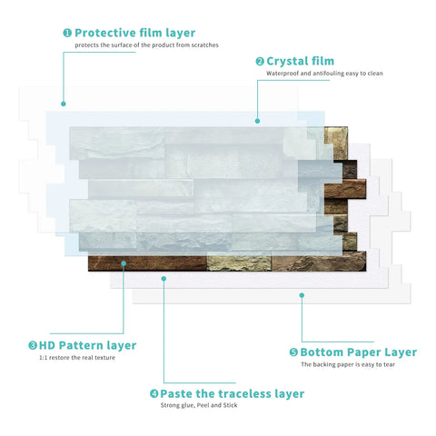 Special Shaped Marble Tile Sticker (Dark Brown) 12pcs Peel And Stick Wallpaper Luxury and Elegant Style Wall Decor