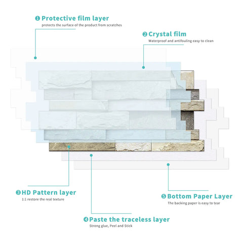 Special Shaped Marble Tile Sticker (Light Brown) 12pcs Peel And Stick Wallpaper Luxury and Elegant Style Wall Decor