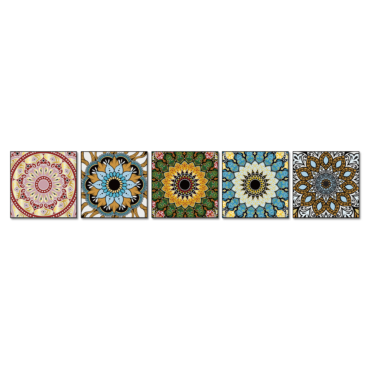 Brown and Black Warm Retro Thickened Frosted Tile Stickers 5 PCS