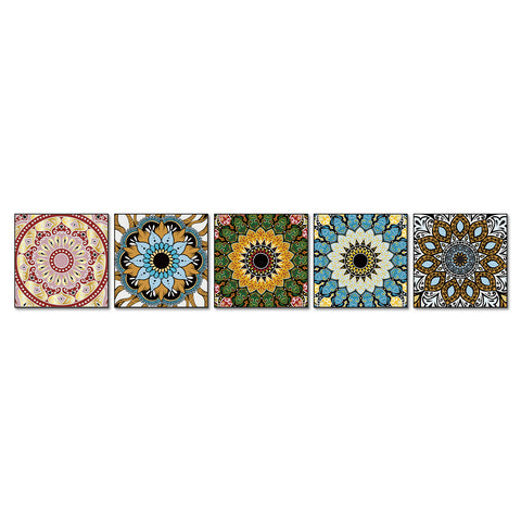 Brown and Black Warm Retro Thickened Frosted Tile Stickers 5 PCS