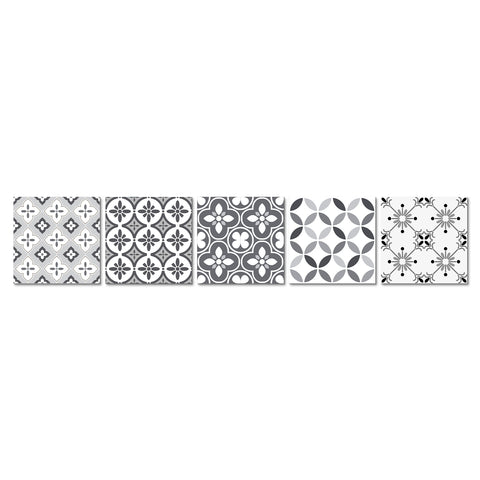 Black and White Retro Art Thickened Frosted Tile Stickers