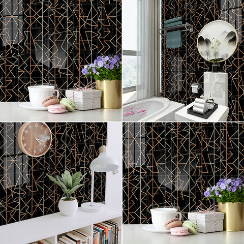 Mysterious black and gold tone: the luxurious charm of tile stickers