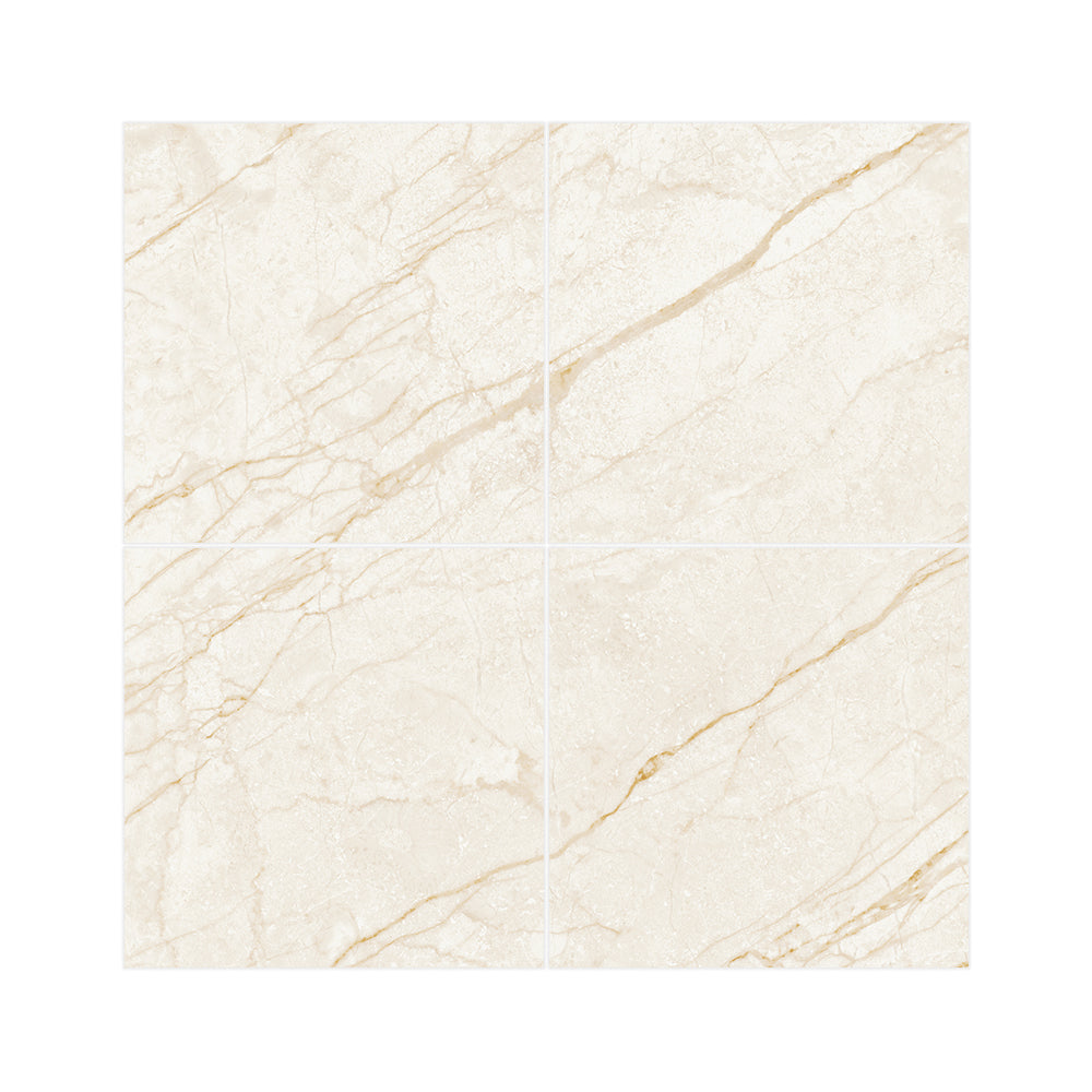 Elegant Milky White and Brown Marble Mirrored Floor Sticker Easy Installation