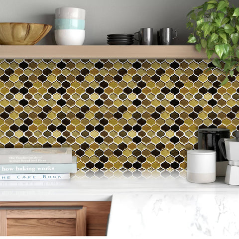 Black and Gold Stone Texture Wallpaper Tiles Stickers Peel and Stick