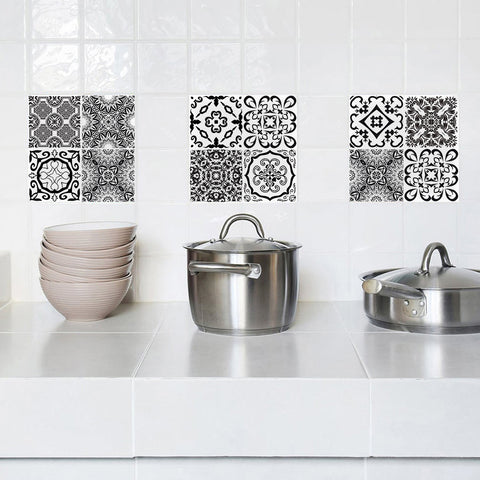 Classic black and white: the eternal elegance of tile stickers