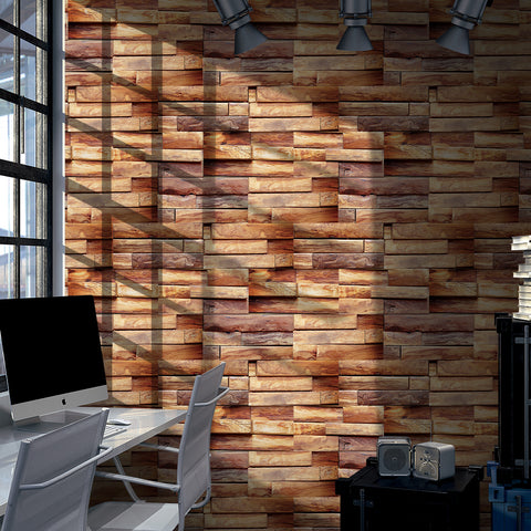 Natural Amber Glow Wood Wallpaper