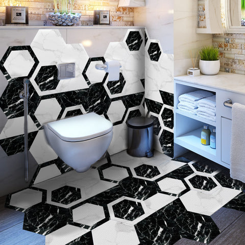 Hexagonal tiles: simplicity and nature dance together, full of modern atmosphere