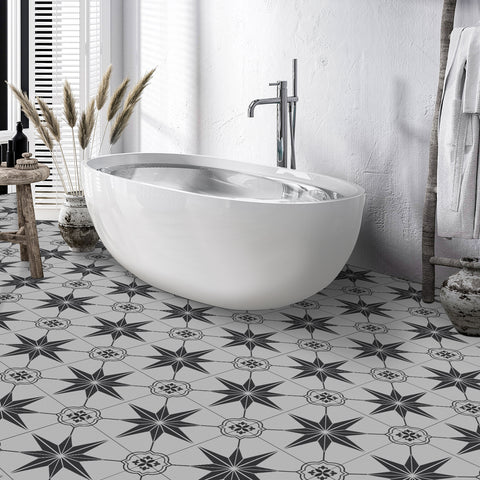 Gray and White Creative Thickened Frosted Floor Sticker