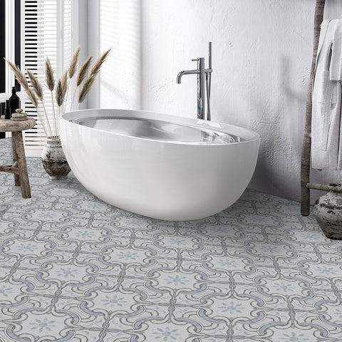 Blue gray retro, encounter the beauty of Scandinavian art flooring