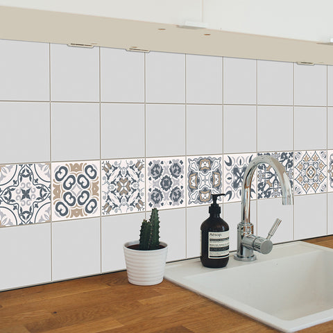 Light gray-brown tone: the retro elegance of tile stickers