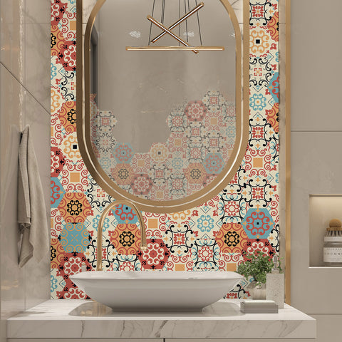 Geometric tiles integrating oriental culture: full of artistic sense