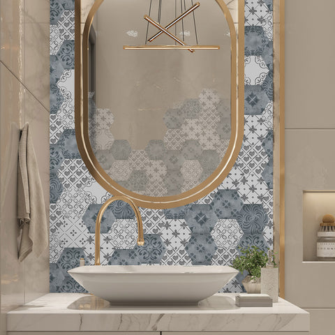 Hexagonal retro tiles: traditional elements, creative interpretation