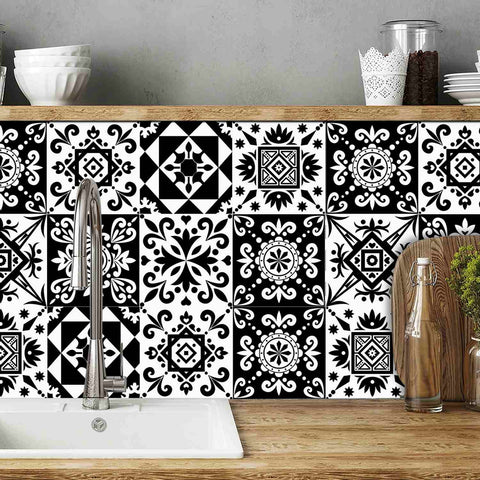 Black and white graphics Creative tile stickers