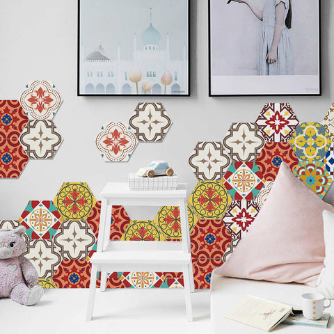 Colorful pattern tiles: dynamic creativity, artistic life