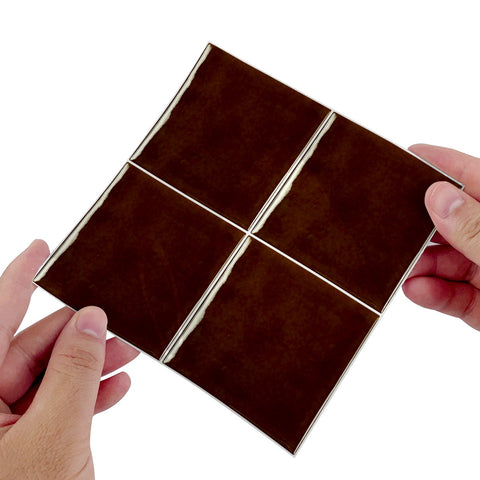 Kanagawa Brown Provence Wall Stickers Peel and Stick, Waterproof, Perfect for Kitchen, Bathroom, Stairs, and Backsplash