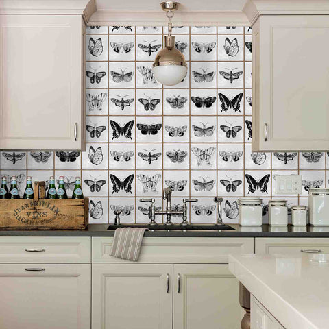 Provence Butterfly Wall Tile Stickers - Stylish Peel and Stick Decals, Residue-Free, Set of 10, Perfect for Kitchen and Bathroom Decor